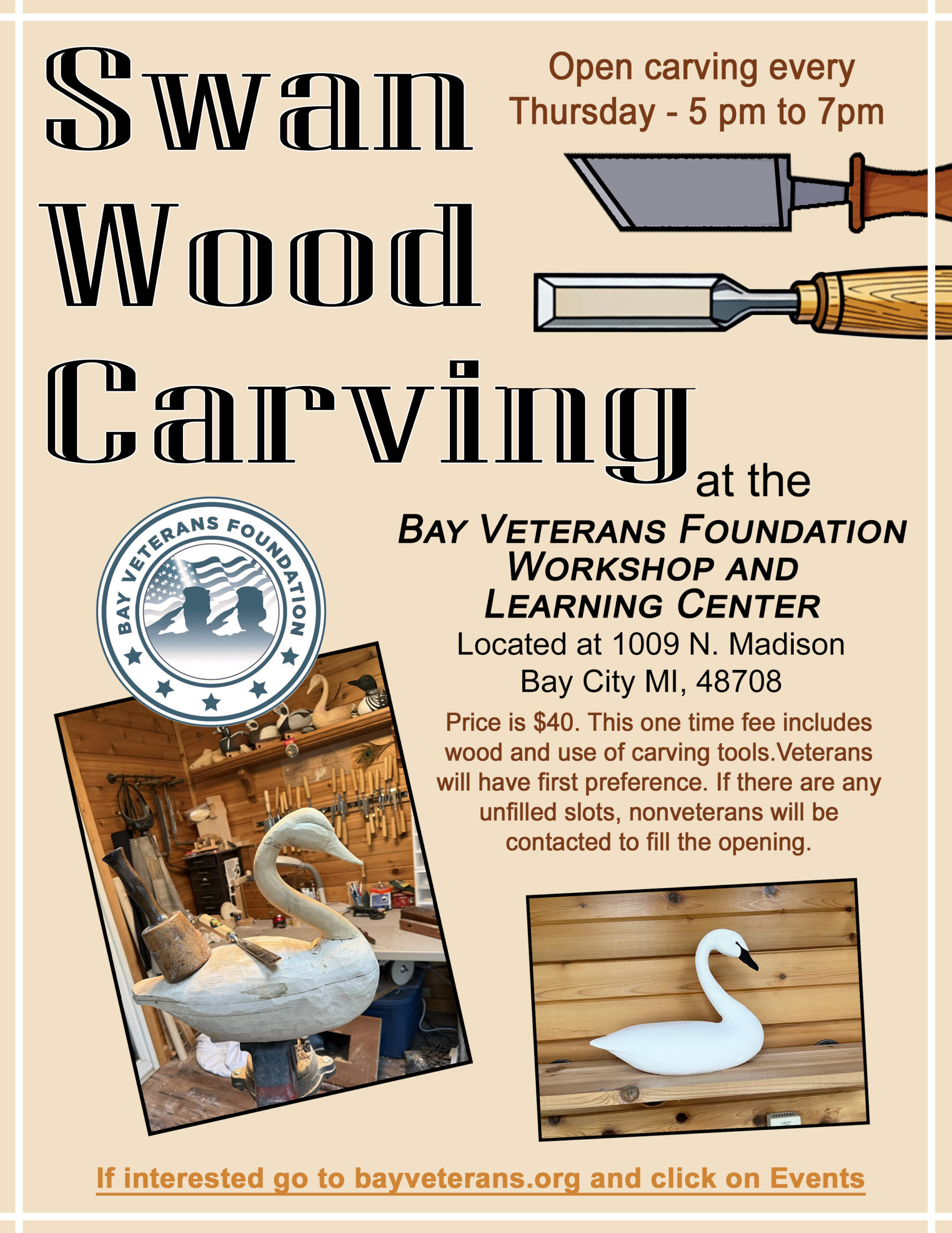 Swan Wood Carving Flyer